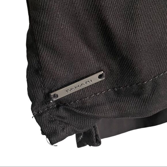 Tahari Lightweight Draped Asymmetrical Blazer Jacket Black S - Picture 5 of 9